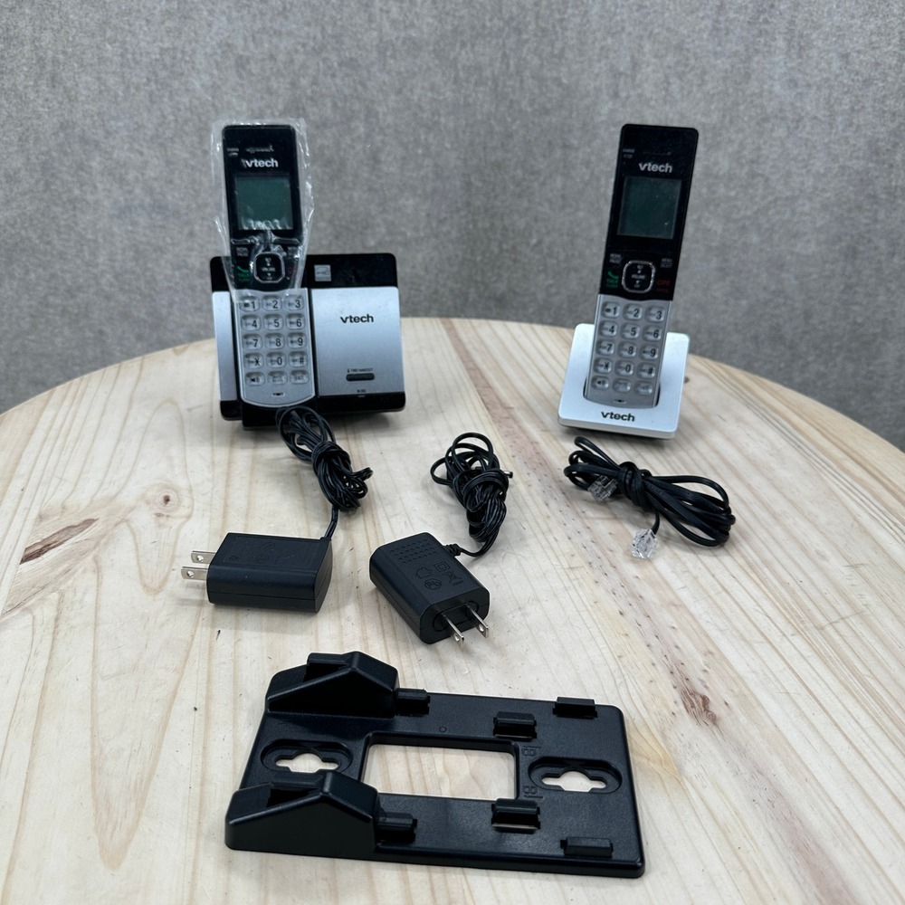 NWOB VTech Cordless Phone System Unisex OS Silver CS5119-2 DECT 6.0 2 Handsets